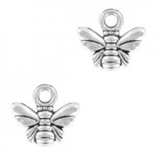 Metal charm Bee 10x9mm Antique silver